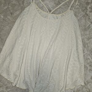 White Eyelet Sleeveless Top